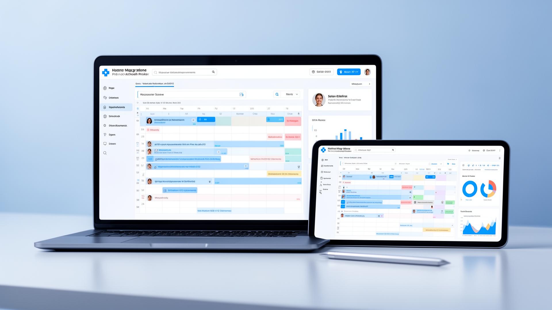 Dashboard do Ventura Clínica mostrando agenda e gestão médica